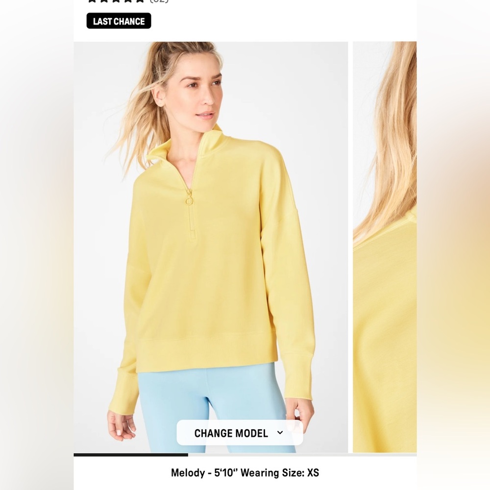 Fabletics Abriella Zipped Pullover- Scuba material!